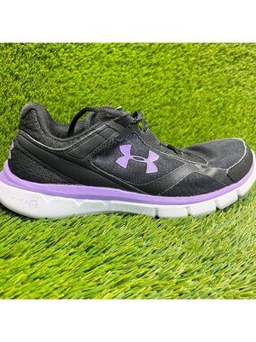 Under Armour Micro G Womens Size 10 Black Purple Athletic Running Shoes Sneakers